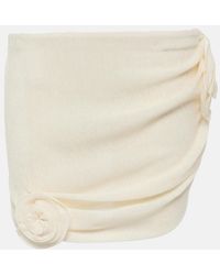 Magda Butrym - Floral-Applique Crepe Miniskirt - Lyst