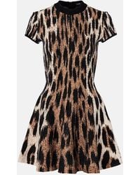 Balmain - Leopard-Print Jacquard Minidress - Lyst