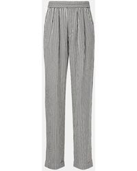 Tom Ford - Striped Silk Straight Pants - Lyst