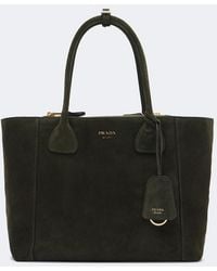 Prada - Nova Large Suede Tote Bag - Lyst