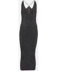 Galvan London - Rhea Metallic Knit Midi Dress - Lyst