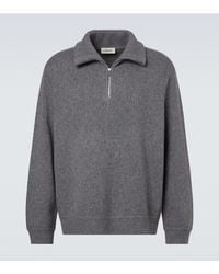 FRAME - Wool And Cotton Half-Zip Sweater - Lyst