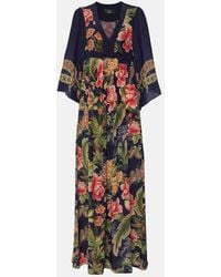 Etro - Floral Silk Crepe De Chine Maxi Dress - Lyst
