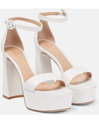 Gianvito Rossi - Bridal Holly Leather Platforms Sandals - Lyst
