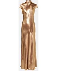 Galvan London - Solar Gaze Scarf-Detail Satin Gown - Lyst