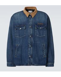 Miu Miu - Veste En Jean Et Velours Cotele - Lyst