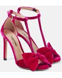 Tom Ford - Brigitte Bow-Detail Velvet Sandals - Lyst