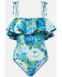 ALÉMAIS - Margo Floral Ruffled Swimsuit - Lyst