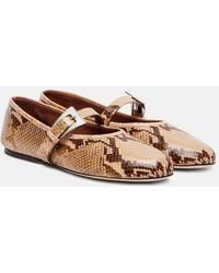 Paris Texas - Sveva Snake-Effect Leather Ballet Flats - Lyst