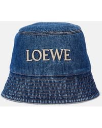 Loewe - Paula's Ibiza Logo Denim Bucket Hat - Lyst