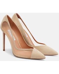 Aquazzura - Studio 105 Mesh And Suede Pumps - Lyst