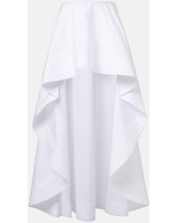 Stella McCartney - Asymmetric Ruffled Cotton Poplin Miniskirt - Lyst