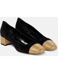 Rene Caovilla - Bonnie Embellished Suede Pumps - Lyst
