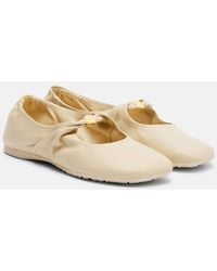 Loewe - Pebble Soft Leather Mary Jane Flats - Lyst