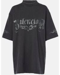 Balenciaga - Medium Fit Printed Logo T-Shirt Clothing - Lyst
