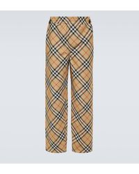 Burberry - Checked Track Pants - Lyst