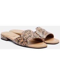 Jimmy Choo - Dina Snake-Effect Leather Slides - Lyst
