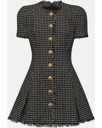 Balmain - Pleated Cotton-blend Tweed Minidress - Lyst