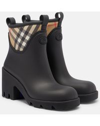 Burberry - Gummistiefel Check - Lyst