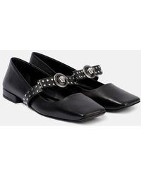 Versace - Verzierte Ballerinas Gianni Ribbon aus Leder - Lyst