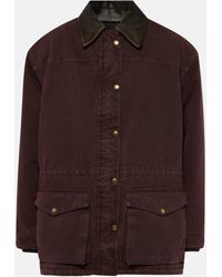 Prada - Leather-trimmed Cotton Canvas Jacket - Lyst