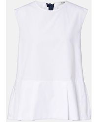 Max Mara - Max Mara Brava Peplum Cotton Poplin Top - Lyst
