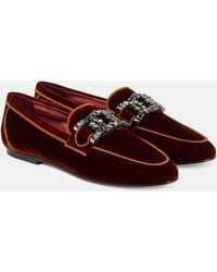 Tod's - Kate Embellished Velvet Loafers - Lyst