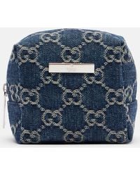 Gucci - Essence Classic Mini Denim Makeup Bag - Lyst