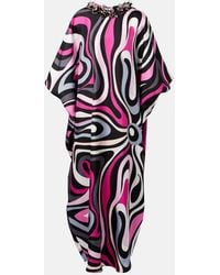PUCCI - Marmo Silk Twill Kaftan - Lyst