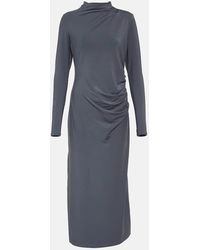 Vince - Ruched Jersey Midi Dress - Lyst