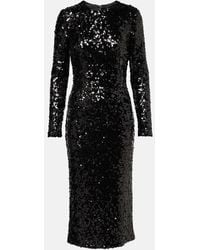Dolce & Gabbana - Abito Midi Con Paillettes - Lyst