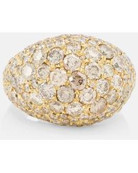 Octavia Elizabeth - Champagne Dome 18kt Gold Ring With Diamonds - Lyst