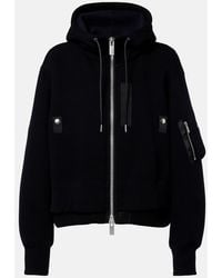 Sacai - Paneled Cotton-Blend Zip-Up Hoodie - Lyst