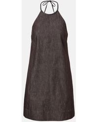 Brunello Cucinelli - Halterneck Open-Back Cotton Minidress - Lyst