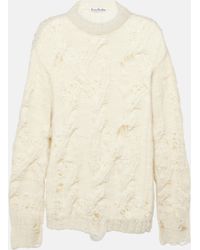 Acne Studios - Kolda Distressed Cable-knit Wool Sweater - Lyst