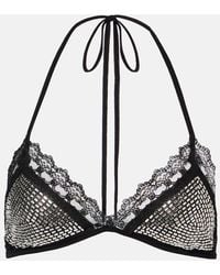 The Attico - Bralette Mit Spitze Und Kristallen - Lyst