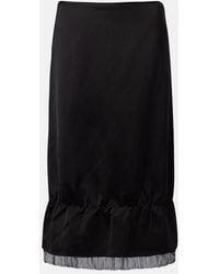 TOTEME - Gauze-Trimmed Satin Midi Skirt - Lyst