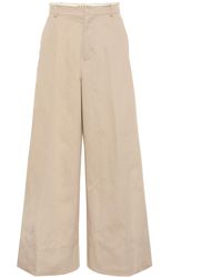 Marni Hose aus Baumwolle und Leinen - Natur