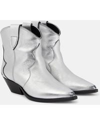 Isabel Marant - Dewina Metallic Leather Ankle Boots - Lyst