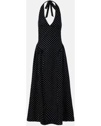 Faithfull the Brand - La Cala Polka-Dot Halterneck Linen Midi Dress - Lyst