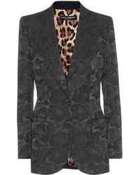 Dolce & Gabbana Blazer de jacquard floral - Negro