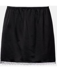Leset - Minirock Barb Aus Satin Mit Spitze - Lyst