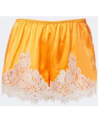 Doen - Iona Lace-Trimmed Silk Satin Shorts - Lyst