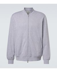 Brunello Cucinelli - Cotton-Blend Jersey Zip-Up Sweater - Lyst