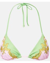 Versace - Printed Bikini Top - Lyst