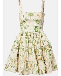 Agua Bendita - Lima Floral Cotton-Blend Minidress - Lyst