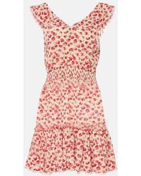 Poupette - Bruna Polka-Dot Ruffled Minidress - Lyst