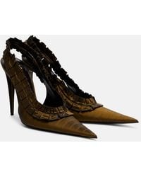Saint Laurent - Madeleine Taffeta Slingback Pumps - Lyst