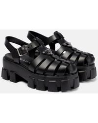Prada - Plateausandalen Monolith - Lyst