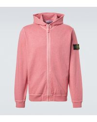 Stone Island - Cotton Logo Zip-Up Hoodie - Lyst